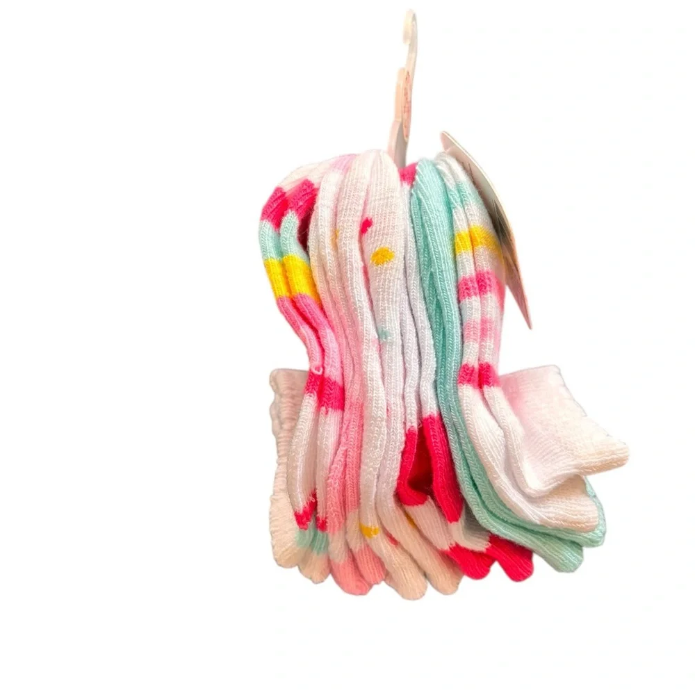 Swiggles No Show Socks - Pink, White, Mint 6 pair 12-24 Months